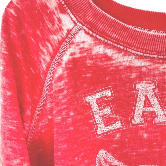 Recycled Karma Easy Tiger Graphic Sweatshirt Red Distressed Women M Vintage Wash - Picture 3 of 7